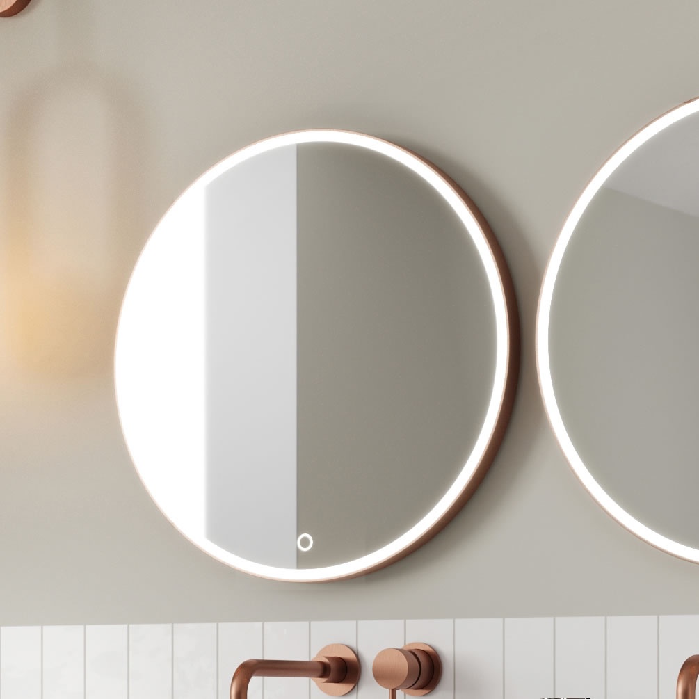 Lifestyle image of Crosswater Infinity 600mm Brushed Bronze LED Mirror